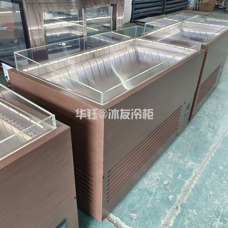 仿木不锈钢冰鲜台海鲜冰台打冷台直冷冰台展示柜生鲜冰台多少钱