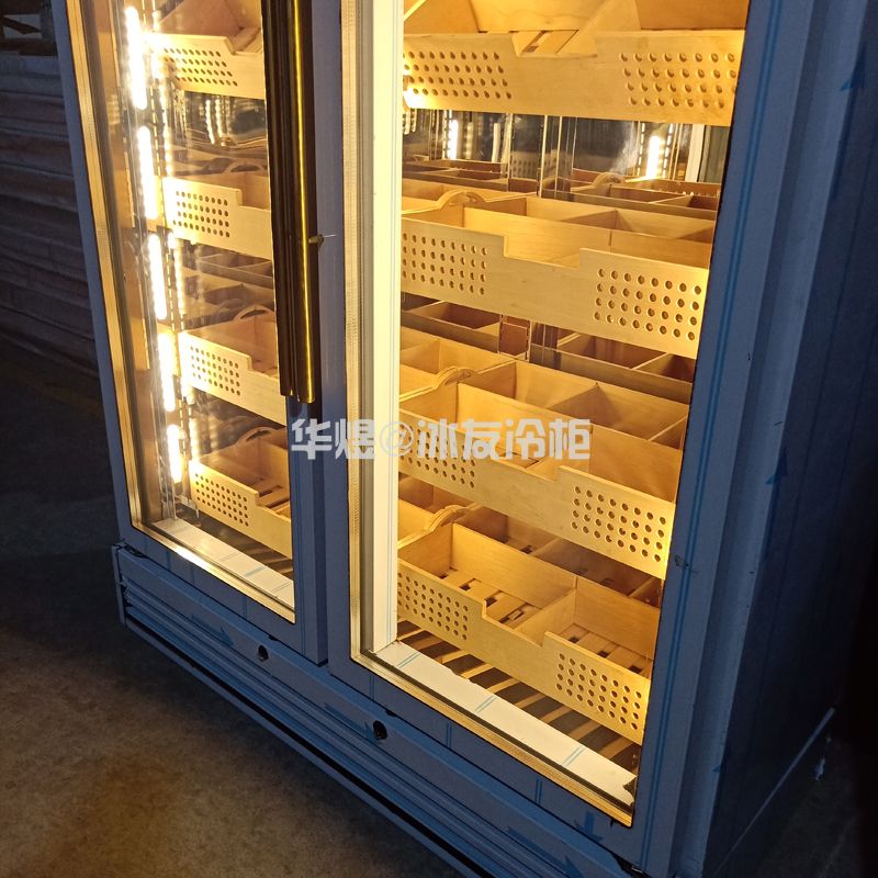 玫瑰金酒柜定制雪茄展示柜(图9)